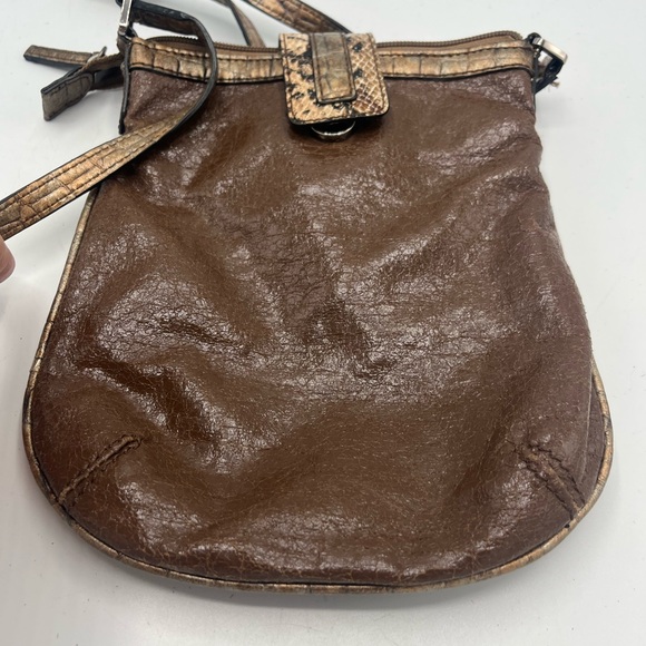 Guess Crossbody Handbag Charcoal Gray Zip Close Adjustable Strap Boho Vintage - Picture 5 of 8